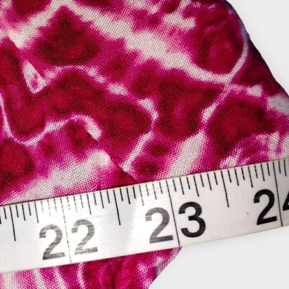 Vtg MOOHI Womens Maxi Sz. Large Pink Asymmetric Hem Long Sleeves 80s Glamour - Picture 12 of 13